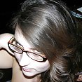 Brunette Woman Wearing Glasses Models Nude - image 