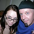 Jennifer Gives Blowjob Wearing Glasses And Receives A Cumshot Blown Across Her Ass - image 