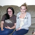 Tiny Breasted Teen And Glasses Wearing BBW Modeling Nude - Crystal & Cynthia - image 