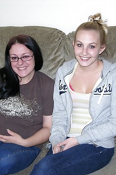 Tiny Breasted Teen And Glasses Wearing BBW Modeling Nude - Crystal & Cynthia